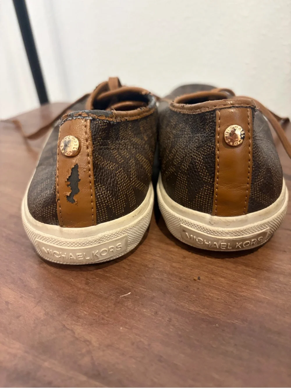 Michael Kors Brown Logo-Print Low-Top Sneakers